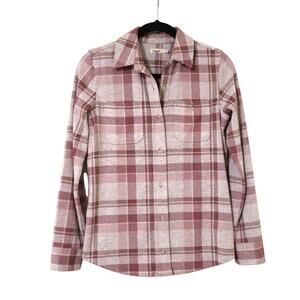 Faherty Legend Sweater Shirt Amelia Plaid Pink XS Western WKF2314-AAP